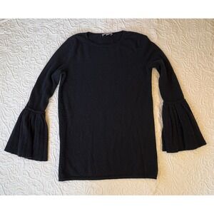 Neiman Marcus Navy Blue Cashmere Bell Sleeve Sweater Top Women Size M